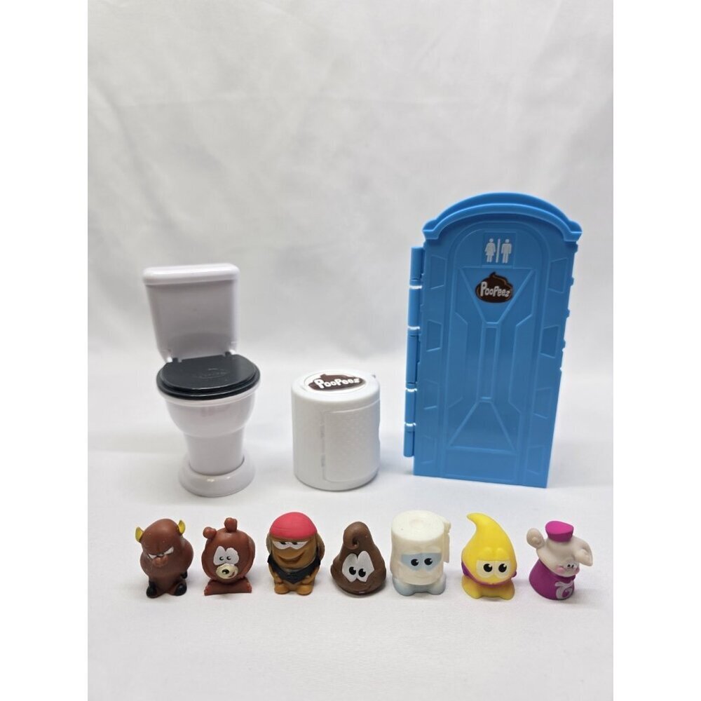 Poopeez Lot Outhouse,Toilet Paper Container, Toilet And Seven Figures